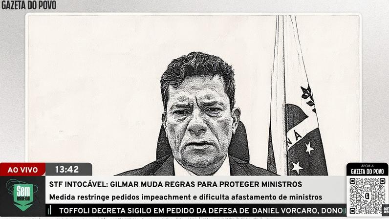 Senador Sergio Moro, em entrevista ao Sem Rodeios. (Foto: Reprodução/Youtube/Gazeta do Povo)