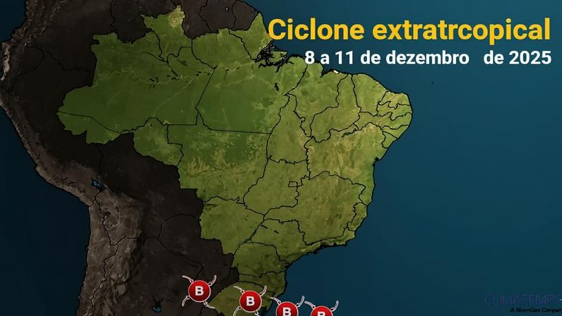 Ciclone extratropical mantém alerta de temporais e ventos fortes no Brasil