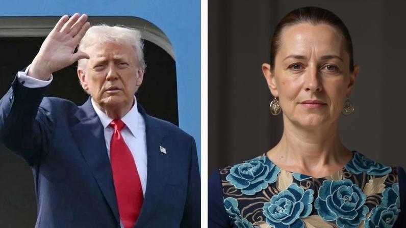 O presidente dos Estados Unidos, Donald Trump, e a presidenta do México, Claudia Sheinbaum. Fotos: Foto: Andrew Cabellero-Reynolds/AFP e Gerardo Luna/Governo do México
