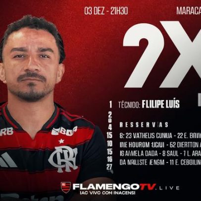 Filipe Luís define a escalação do Flamengo contra o Ceará