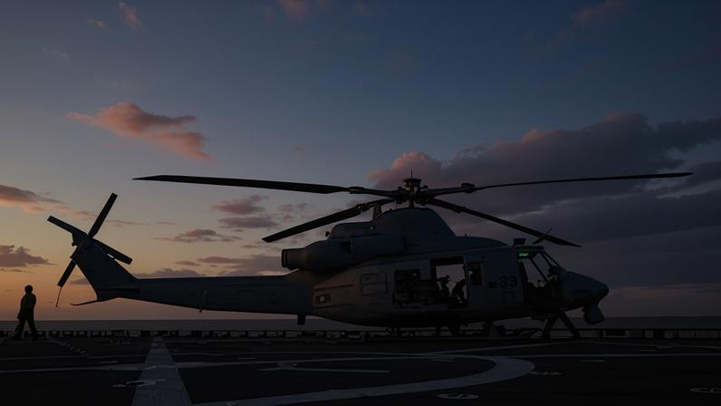 Un helicóptero de los Marinos estadounidenses en el Mar Caribe, el 17 de noviembre.