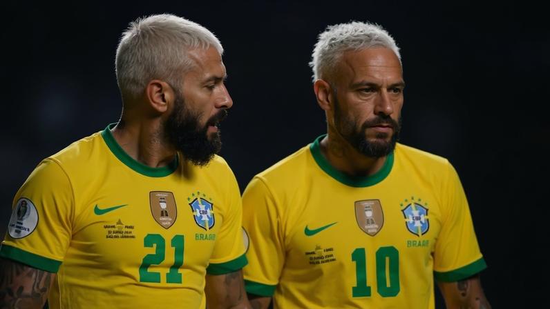 Neymar e Gabigol pela Seleção Brasileira (Foto: Reprodução)