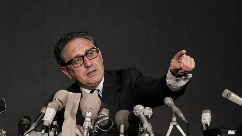 Henry Kissinger during a news conference, after the final communique on the implementation of the Vietnam Peace Accords in Paris on June 13, 1973.