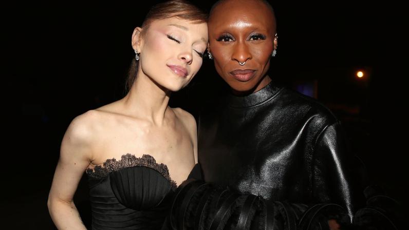 Ariana Grande and Cynthia Erivo attend "Wicked: For Good!"New York Premiere at David Geffen Hall on November 17, 2025 in New York City
