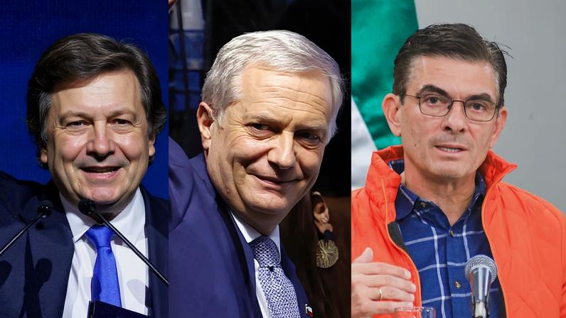 Javier Milei, presidente da Argentina; Antonio Kast, eleito presidente do Chile; e Rodrigo Paz, eleito presidente da Bolívia: onda conservadora. (Foto: EFE/EPA/CRISTOBAL HERRERA-ULASHKEVICH/Elvis González/Gabriel Márquez)