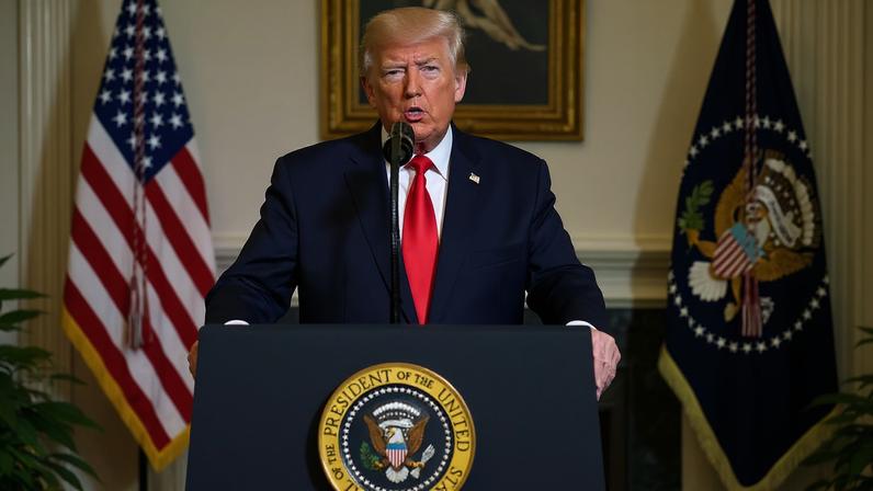 Donald Trump da un mensaje a la nación, el 17 de diciembre.