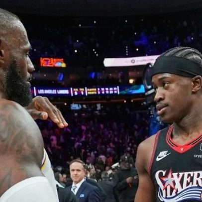 VJ Edgecombe se emociona durante duelo com LeBron James