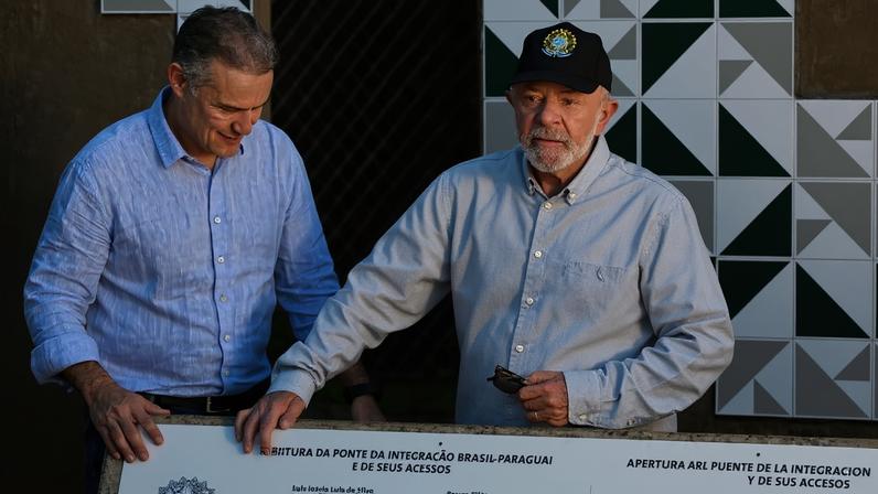 Lula inaugura ponte na fronteira com o Paraguai, em 19 de dezembro de 2025. Foto: Evaristo Sá/AFP