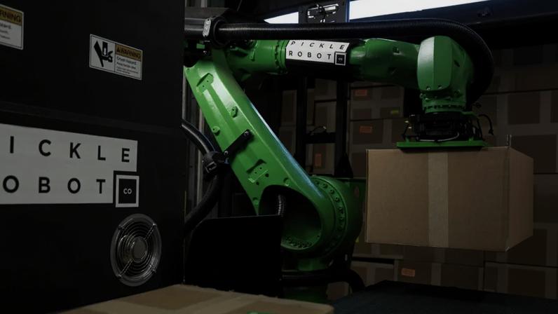 The company’s one-armed robots autonomously unload trailers, picking up boxes weighing up to 50 pounds and placing them onto onboard conveyor belts for warehouses of all types.