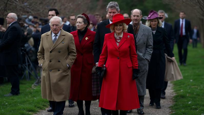 Filhas de Andrew participam de serviço de Natal com a família real