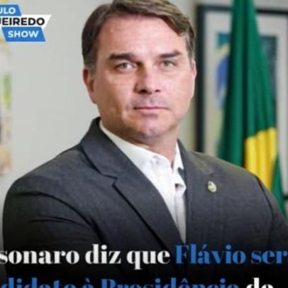 Milei compartilha post sobre candidatura de Flávio Bolsonaro à Presidência