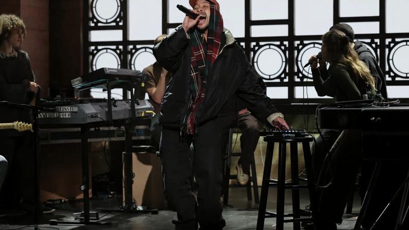 Dijon performs "HIGHER!" on 'Saturday Night Live' on Dec. 6, 2025.
