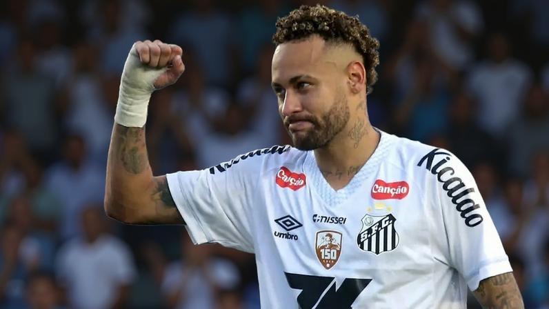 Neymar comemora vitória do Santos contra o Cruzeiro, que livrou time do rebaixamento e garantiu vaga na Sul-Americana (Foto: Guilherme Dionizio / Código19 / Gazeta Press)