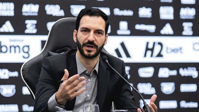 Pedro Daniel em apresentação como novo CEO do clube (Pedro Souza / Atlético)