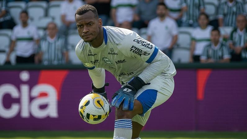 Rafael William em ação na partida Coritiba x Juventude, pela Série A 2022. Foto: Robson Mafra/Agif/Gazeta Press