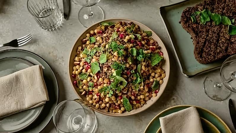 Salada de lentilha e outros grãos da Casa Tavares