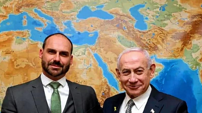 Eduardo Bolsonaro visita Israel e se encontra com a cúpula do governo. (Foto: Reprodução / Instagram @bolsonarosp)