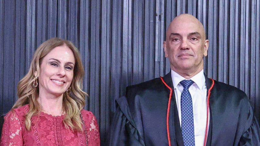 Viviane e o Master nunca se manifestaram publicamente, seja para confirmar ou contestar os dados parciais já publicados; na imagem, ela aparece ao lado de seu marido, o ministro do STF Alexandre de Moraes