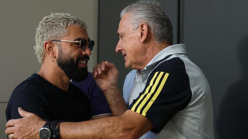 Tite e Gabigol (Foto: Marcelo Cortes/Flamengo)