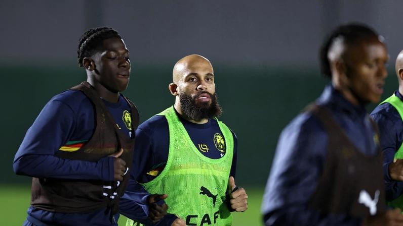 Camarões, de Mbeumo (ao centro), estará em ação pela Copa Africana de Nações nesta quarta — Foto: AFP