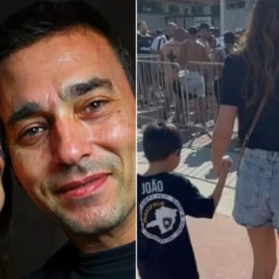 Andréia Sadi leva gêmeos a jogo do Botafogo