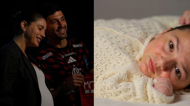 Arrascaeta e Camila Bastiani mostram rostinho do filho, Milano — Foto: Reprodução/Instagram