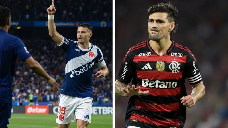 Kaio Jorge, Pablo Vegetti e Giorgian de Arrascaeta foram os três principais artilheiros do Brasil em 2025 (Fotos: Gustavo Aleixo/Cruzeiro | Mauro Pimentel/AFP | Alexandre Loureiro/AGIF/GazetaPress)