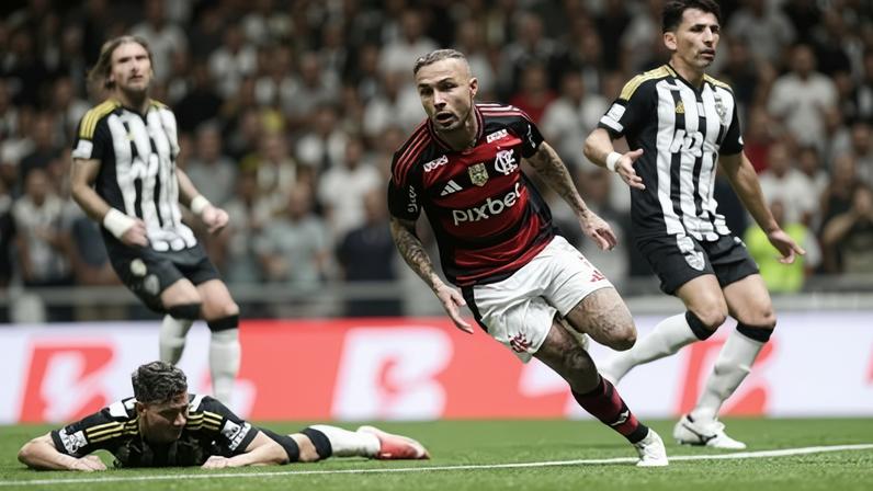 Cebolinha comemora gol contra o Atlético-MG