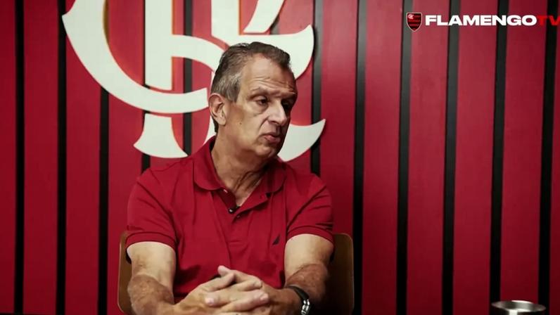 O presidente do Flamengo, Luiz Eduardo Baptista (BAP), abriu o jogo em entrevista ao "Mengocast". (Foto: Reprodução/Flamengo TV)