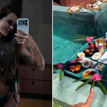 Tainá Militão toma café da manhã luxuoso à beira de piscina em viagem a Alagoas