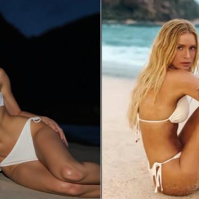 Marina Ruy Barbosa posta fotos de biquíni e afirma volta ao loiro