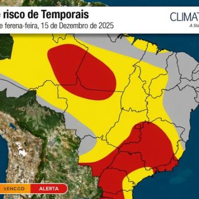Temporais retornam com força no Brasil no início da última semana da primavera
