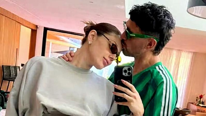 Arrascaeta e esposa grávida — Foto: Reprodução/Instagram