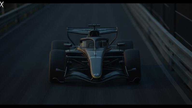 Simulação do carro da F1 2026 em ação — Foto: Reprodução