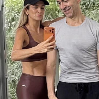 Cesar Tralli treina com Ticiane Pinheiro em Campos do Jordão