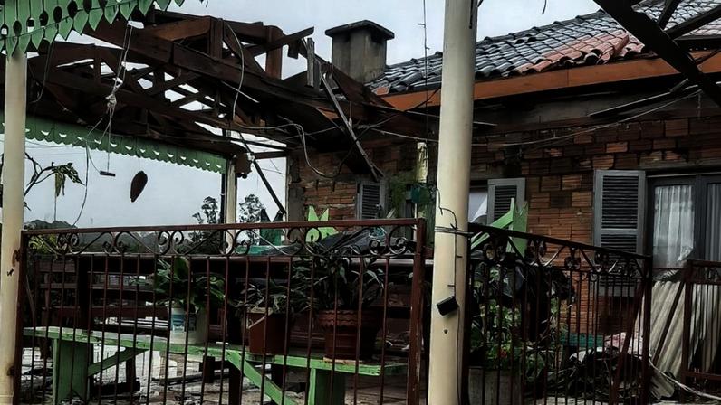 Estrago feito pelo ciclone extratropical que atingiu o Rio Grande do Sul. Foto: Defesa Civil/RS