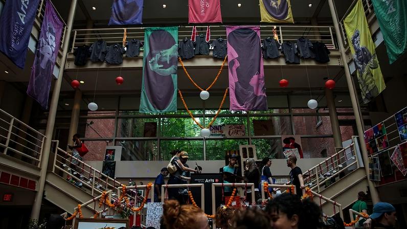 The Celebration of Life ceremony was organised by the developer Scout to commemorate the former University of the Arts, which closed abruptly in 2024 Photo: Shoshana Isaacs