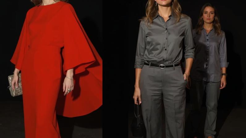 Ajustado ao corpo e com comprimento midi, o vestido vermelho tem drapeados ao longo de sua estrutura e custa R$ 1,5 mil