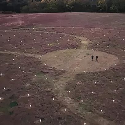 Lanternas revelam a escala da nova obra de árvores vivas
