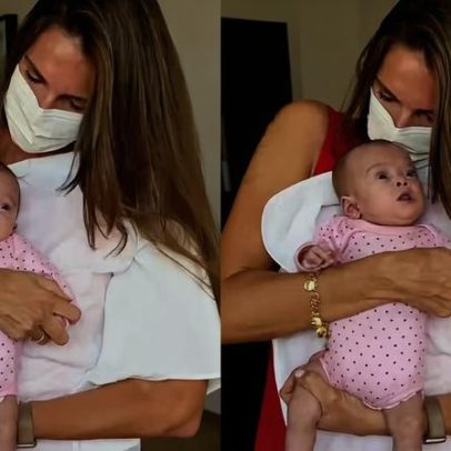 Daniella Sarahyba posa com afilhada que nasceu com 580 g e ficou 4 meses na UTI