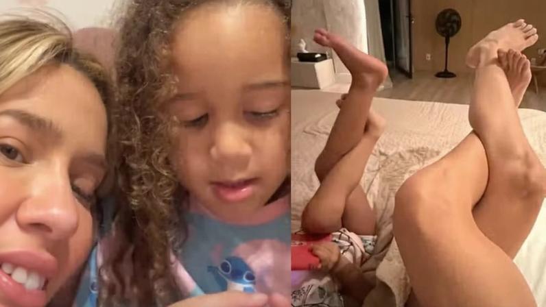Karoline Lima brinca ao mostrar 'talento genético' herdado pela filha — Foto: Reprodução/Instagram
