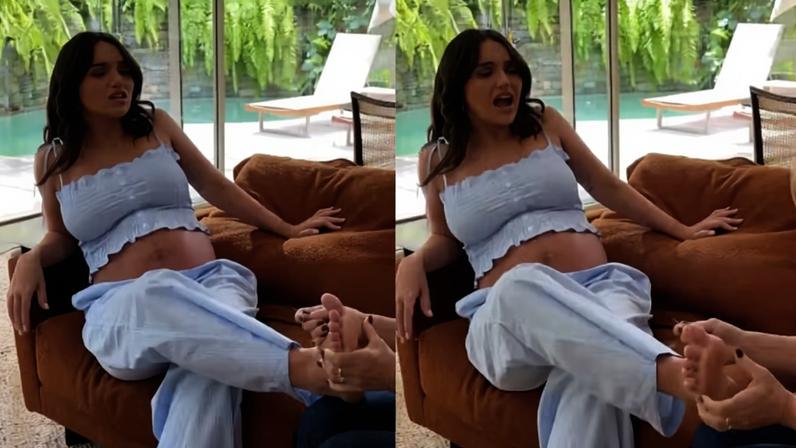 Grávida Rafa Kalimann sofre susto com farpa no pé