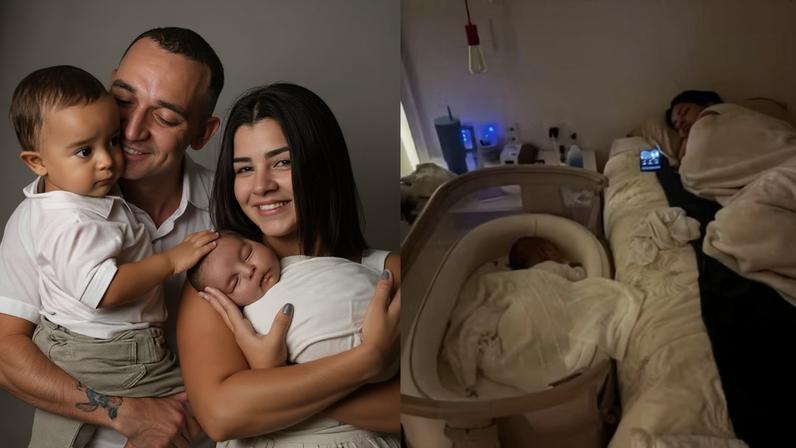 João Gomes se emociona ao ver a esposa ao lado dos filhos — Foto: Reprodução/Instagram