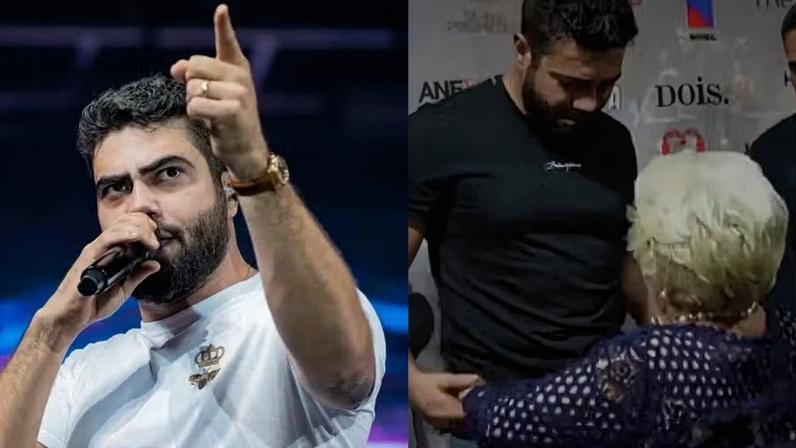 Idosa surpreende Henrique, dupla com Juliano, ao entrar no camarim e fazer declaração inusitada — Foto: Reprodução/Instagram