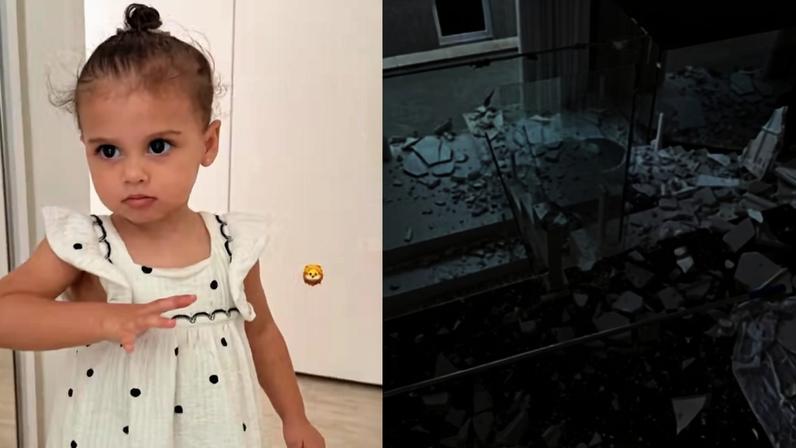 Amanda Kimberly mostra Helena, sua filha com Neymar, após susto em casa — Foto: Reprodução/Instagram