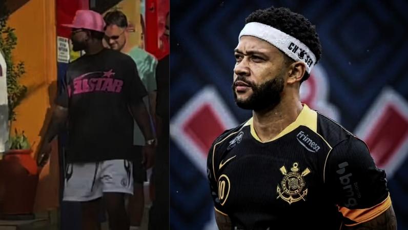 Memphis Depay curte férias na Bahia — Foto: Reprodução/Tiktok e Reprodução/ @leolimafoto