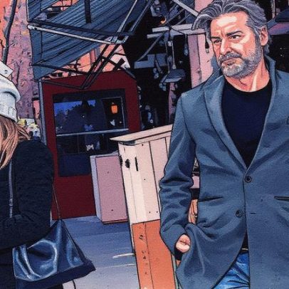 Jennifer Aniston almoça com Jim Curtis no West Village, NYC