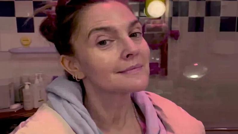 Drew Barrymore shared an unfiltered Instagram Reel of her makeup-free face, captioned, “Aging is a privilege that I will never take for granted.”