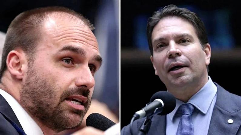 Os ex-deputados Eduardo Bolsonaro (SP) e Alexandre Ramagem (RJ). Fotos: Bruno Spada e Mário Agra/Câmara dos Deputados