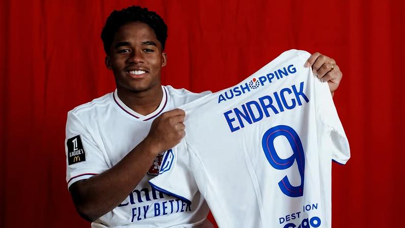 Endrick anunciado como jogador do Lyon: vestirá a camisa 9 — Foto: Divulgação